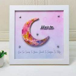 Cuadro de luna con nombre personalizado niña 4
