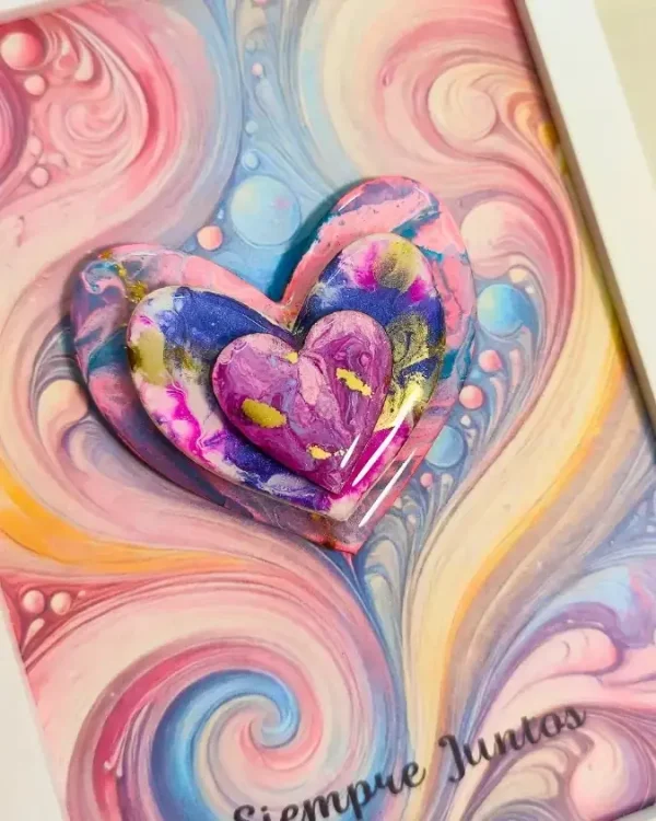 cuadro de corazon con frase siempre juntos 3