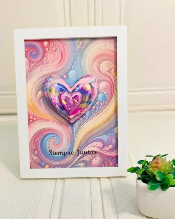 cuadro de corazon con frase siempre juntos 2
